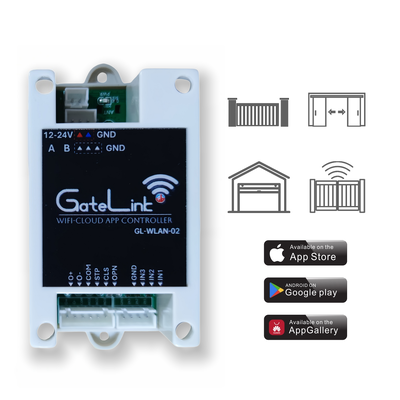GateLink GL-WLAN-02 WiFi Bluetooth Cloud APP スマートゲートコントローラ 4 リレー RS485 家庭ゲート 駐車場障害物 産業用ドア